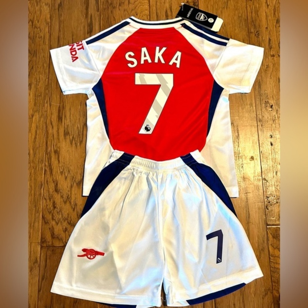 YOUTH LARGE SAKA Arsenal Soccer Jersey Kids Size 28 2 Piece Set NWT